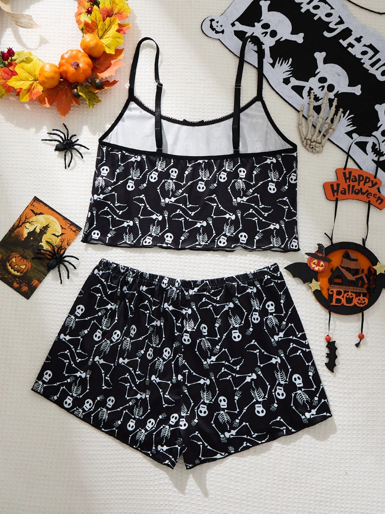 Ladies Sleepwear Set Strap Top And Short Pants Home Clothes Comfortable Soft Material Women's Nightgown Outfit