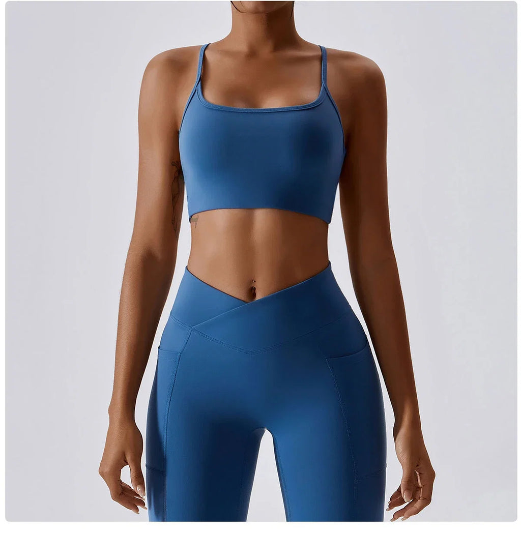 Sexy Cross Sports Bra Gym Top Women Training Running Yoga Bra Stretch Women Sports Underwear Fitness Workout Women Tank Tops