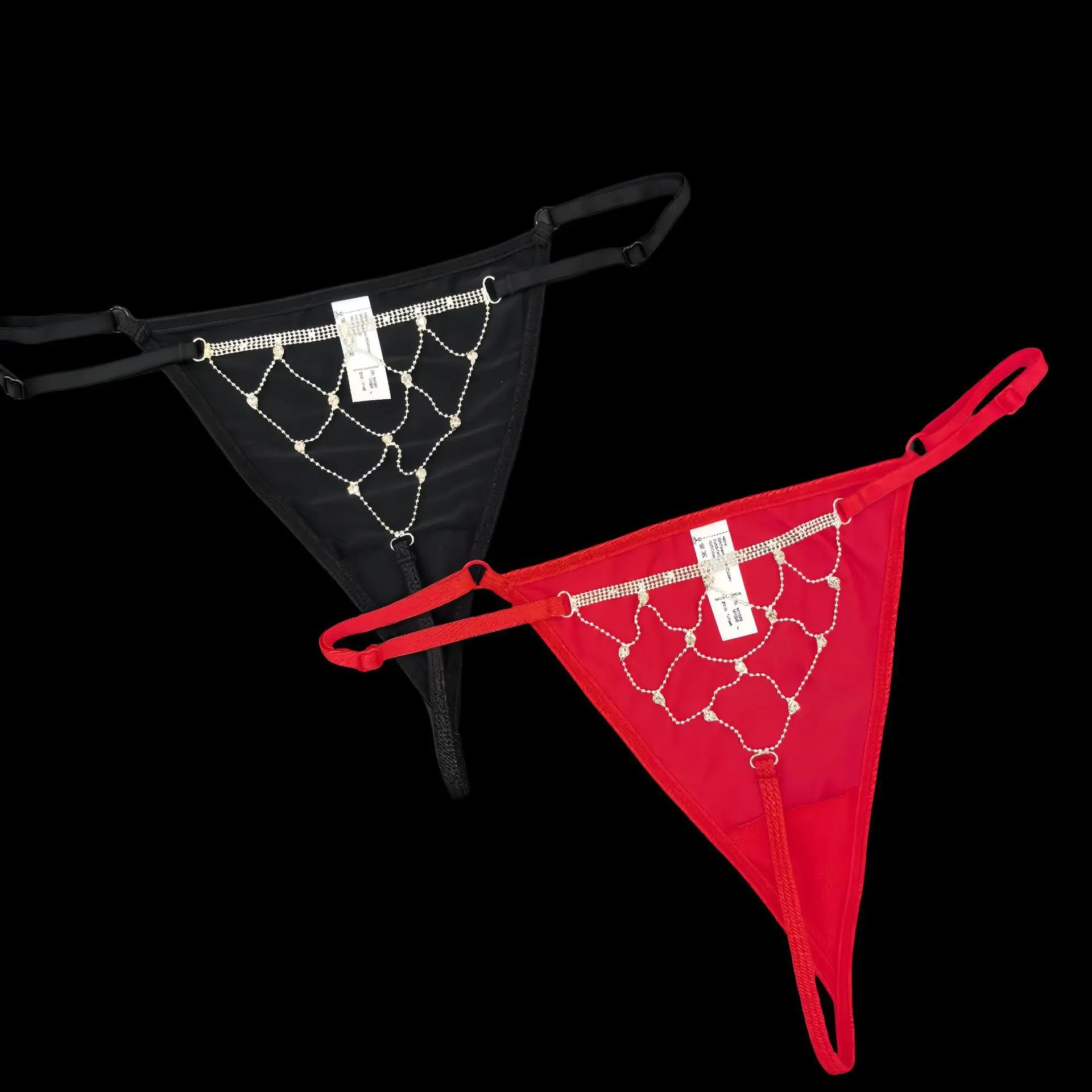 Rhinestones Metal Chain Sexy Women Panties Gem G String Girls Briefs Thong Lace Erotic Female Underwear Low Waist Intimates