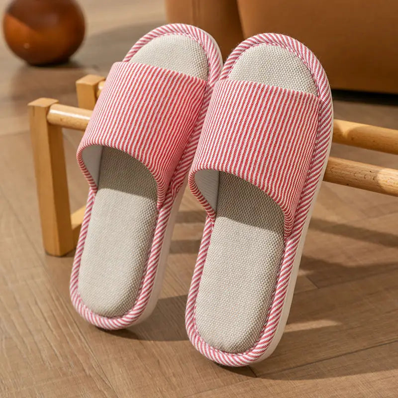 Four Season Linen Home Slippers Women Indoor Bedroom Women House Slides Autumn Unisex Lovers Shoes Adults Outdoor Casual Sandals