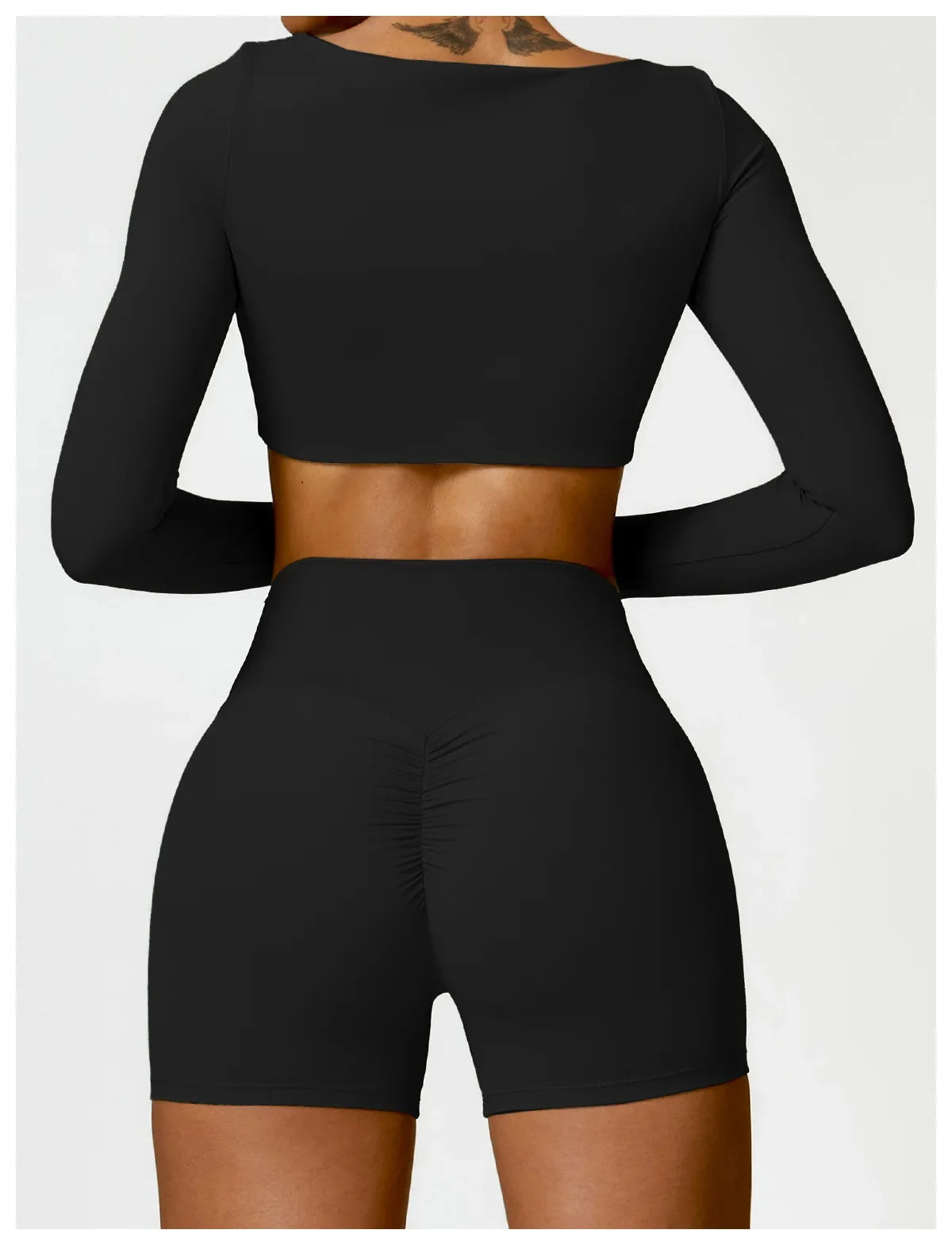 Hearuisavy Summer Casual Quick Dry Sportswear Women Square Neck Gym Top Women Fitness Sports Crop Top Long Sleeve Yoga Clothing