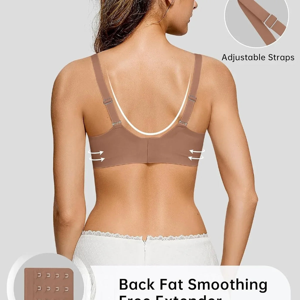 Women’s Wireless Bras Scalloped Push Up Bralettes No Und Full Cup Thin Mold Comfortable and Breathable Seamless Bra Sostén