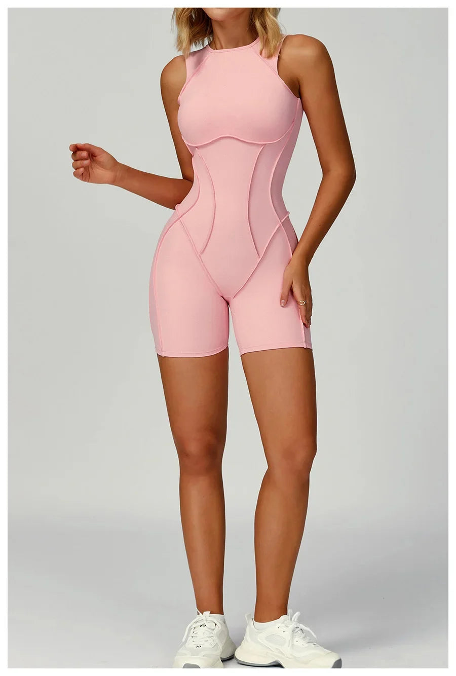 New Seamless Yoga Jumpsuits Sports Fitness Hip-lifting Backless Shorts One-piece Workout Gym Leggings Tracksuits for Women