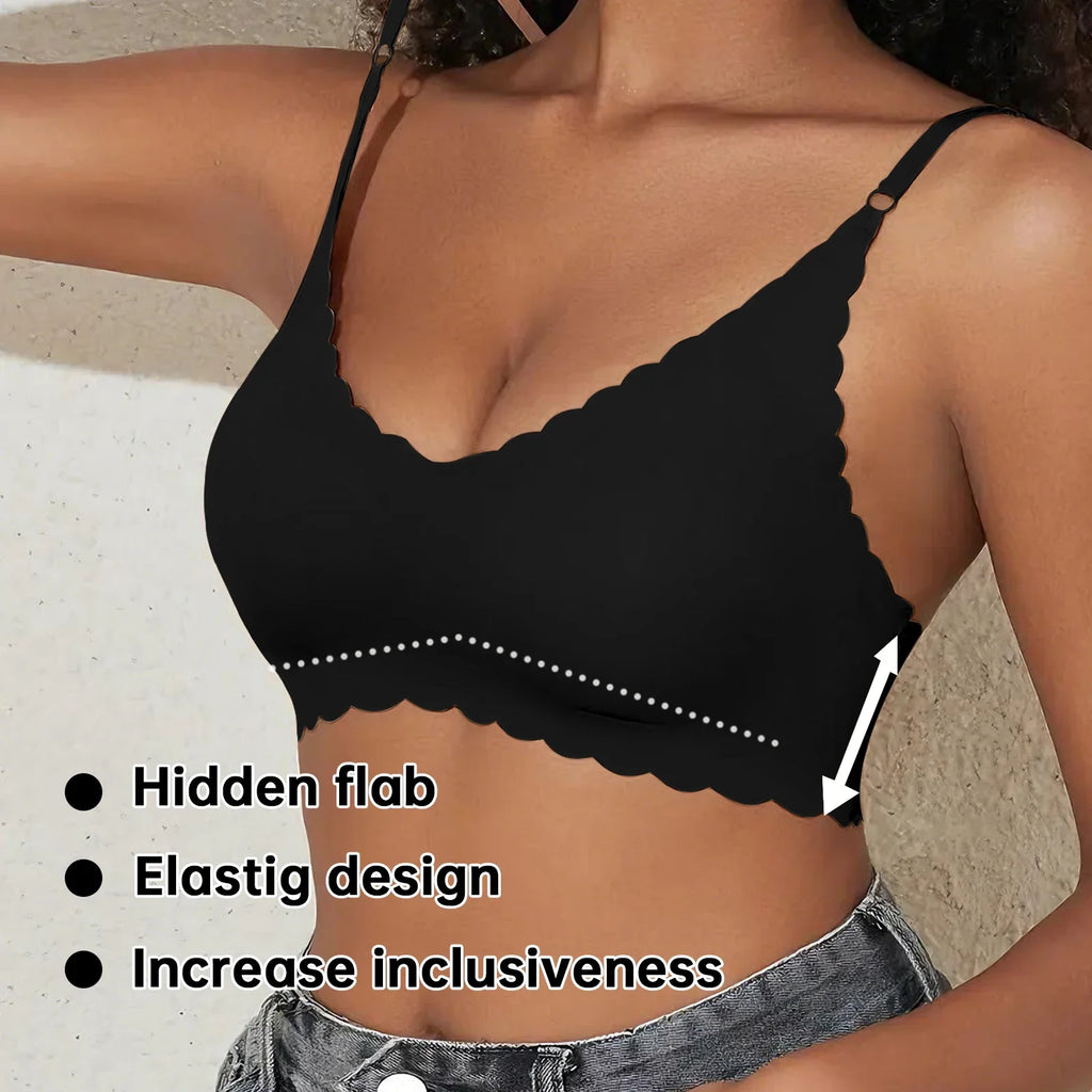 4pcs Women's Seamless Bra and Panty Set No Underwire Bralette - Removable Pads, Medium Support & Comfortable Stretch Fabric Bra