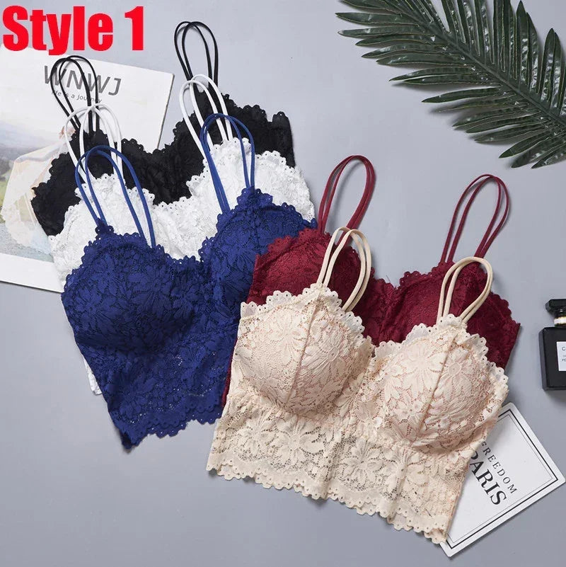 Wireless Push Up Bra Body Shaping Sexy Flower Lace Bra Top Women Plus Size Bralette Underwear Lingerie Full Cup Seamless Bras