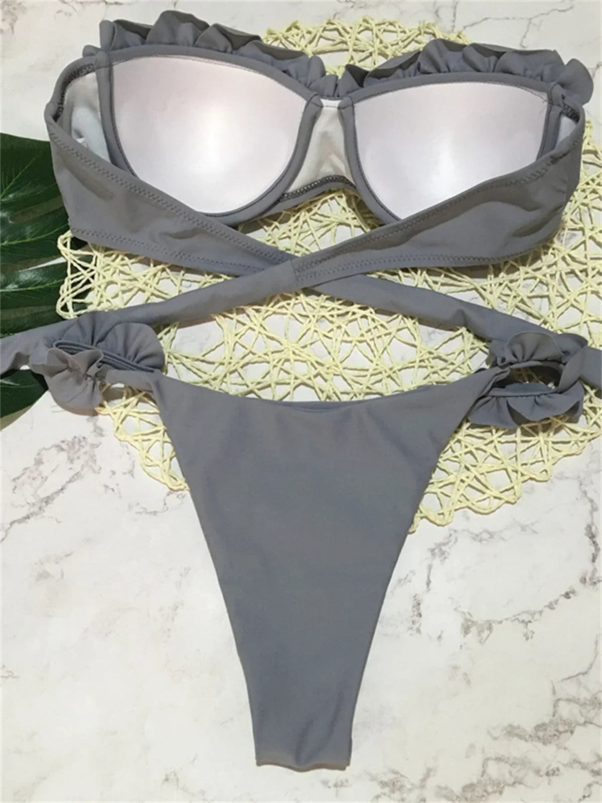 Sexy Animal Print Leopard Bikini Push Up Swimsuit Women Bikinis Sets 2026 Brazilian Bathing Suit Bandeau Beach Thong Swimwear