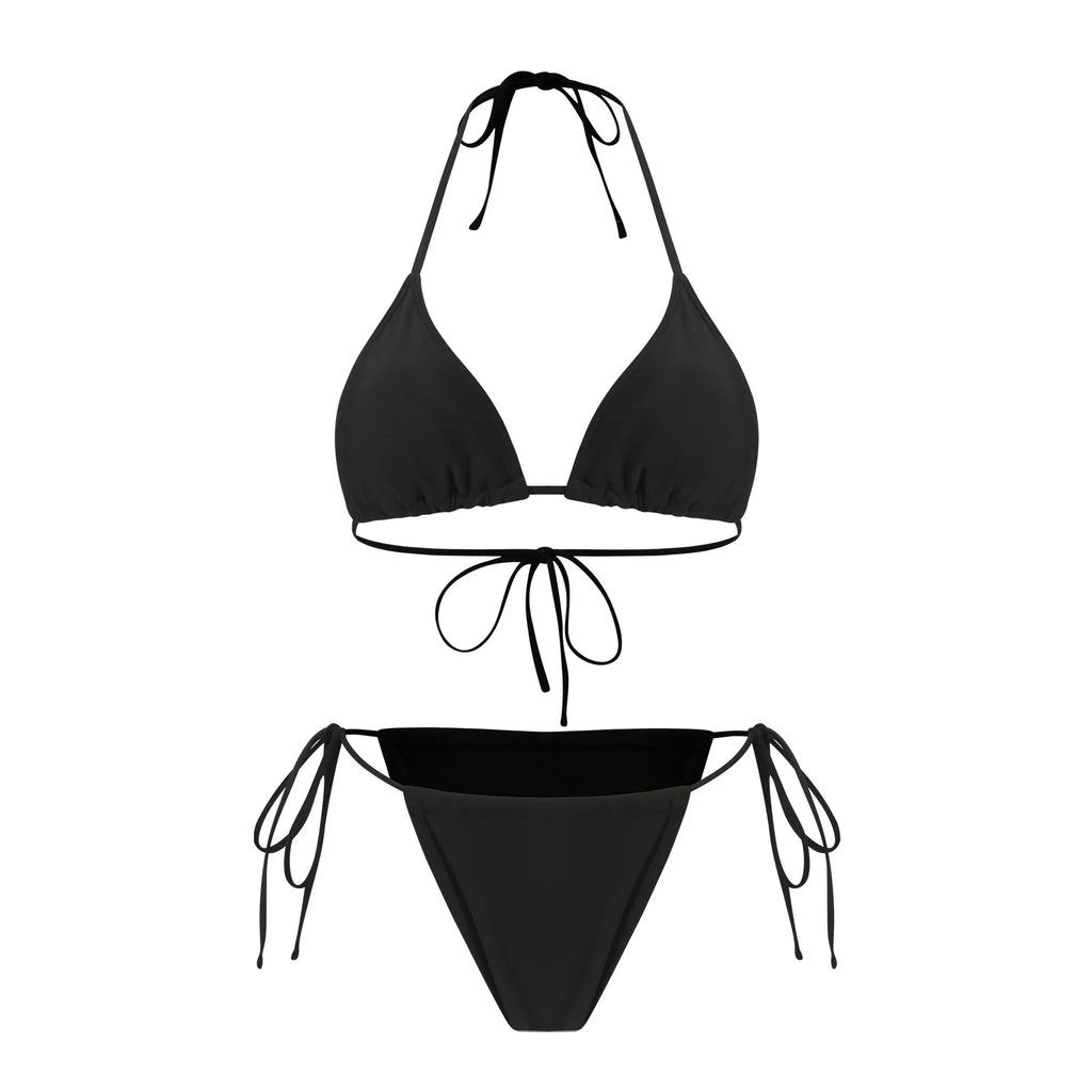 Sexy Hole Out Mesh Long Sleeve Dress 3 Piece Bikini Set 2026 Women Black Push Up Bra Thong Swimsuit Beach Bathing Suit Swimwear