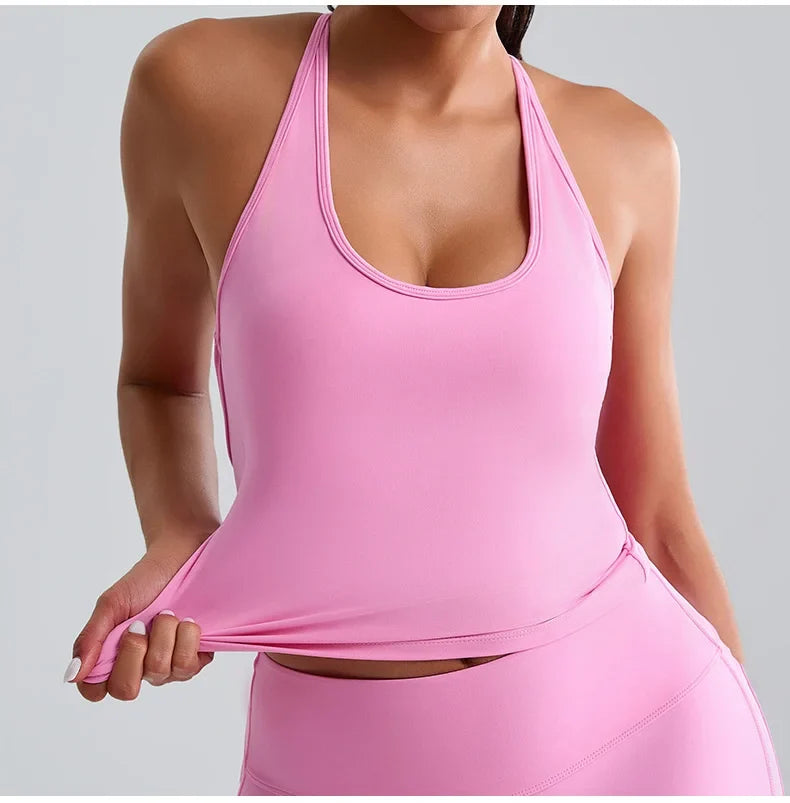 Women Sports Underwear Beautiful Back Cross Back Fitness Sports Bra Top Gym Yoga Athletic Tight Workout Jog Soft With Chest Pad
