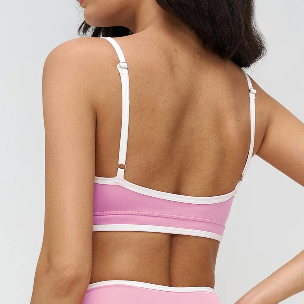 Women Bra Shockproof Gym Top Women Underwear Thin Strap Halter Sports Bras Scrunch Push-up Workout Yoga Tank Tops Women's Clothe