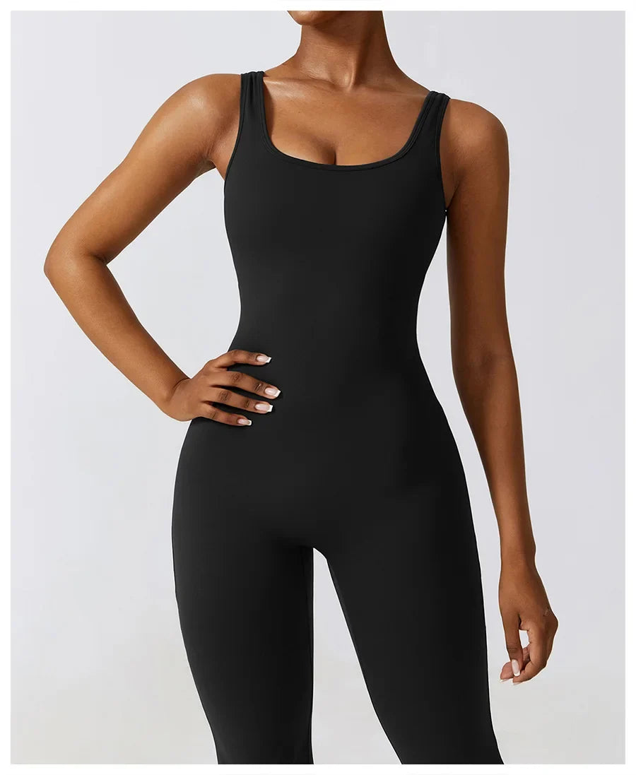 Women Sexy Back V Jumpsuit Gym Set Training Yoga Suit Sportswear Sports Jumpsuit Fitness Rompers Stretch Workout Bodysuits 8260