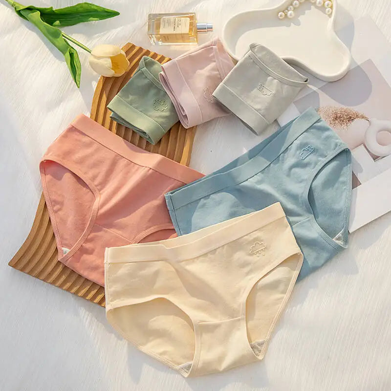 Women's Cotton Underwear Panty Cute Sexy Panties Female Seamless Underpants Solid Color Panty Intimates Women Lingerie S-XL