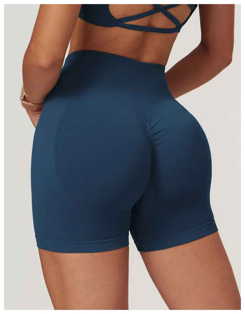 High Waist Shorts Seamless Yoga Shorts Workout Fitness Lift Peach Butt Fitness Tight Gym Running Body Shaper Pants Ribbed Shorts