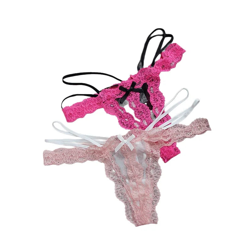 Lace G string Sexy Briefs Panties Women Underwear Hollow Out Thong High Quality Transparent Underpants Lingerie Girls Intimates