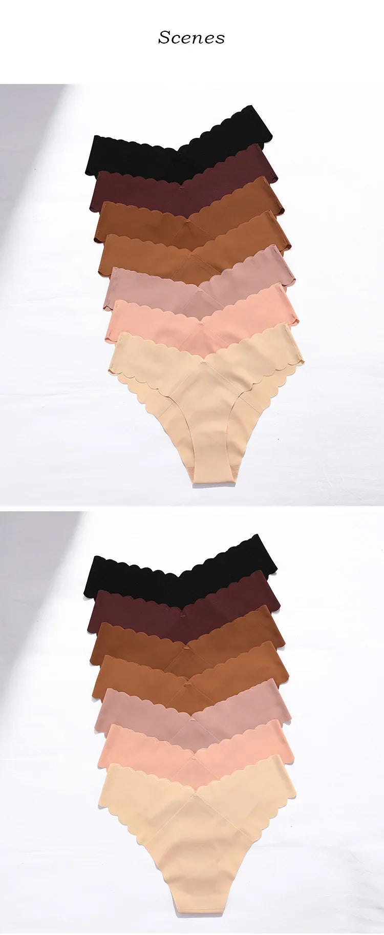 Ice Silk Ruffles Sexy Girls Briefs Seamless Women Panties Underwear T Back G String Yoga Fitness Thong Underpants Plus Size S-XL