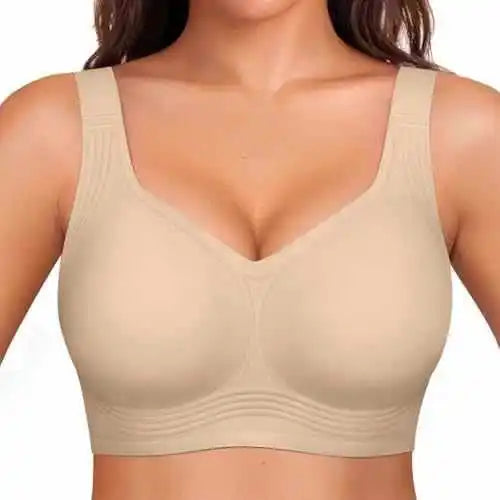 Womens Wireless Jelly Seamless and Wire-free Bra Supportive Full Cup Soft Support Comfortable and Breathable Bra Plus Up