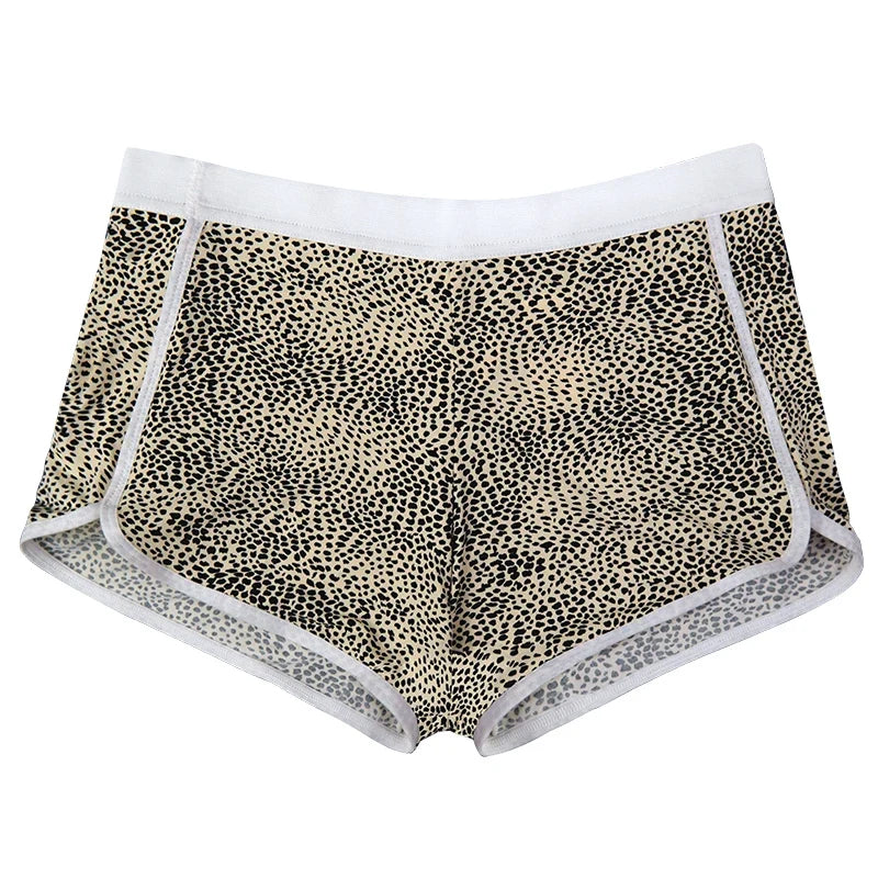 1pcs Mid Rise Leopard Print Women Boyshort Breathable Comfortable Female Underpants Lingerie Women 's Panties Underwear