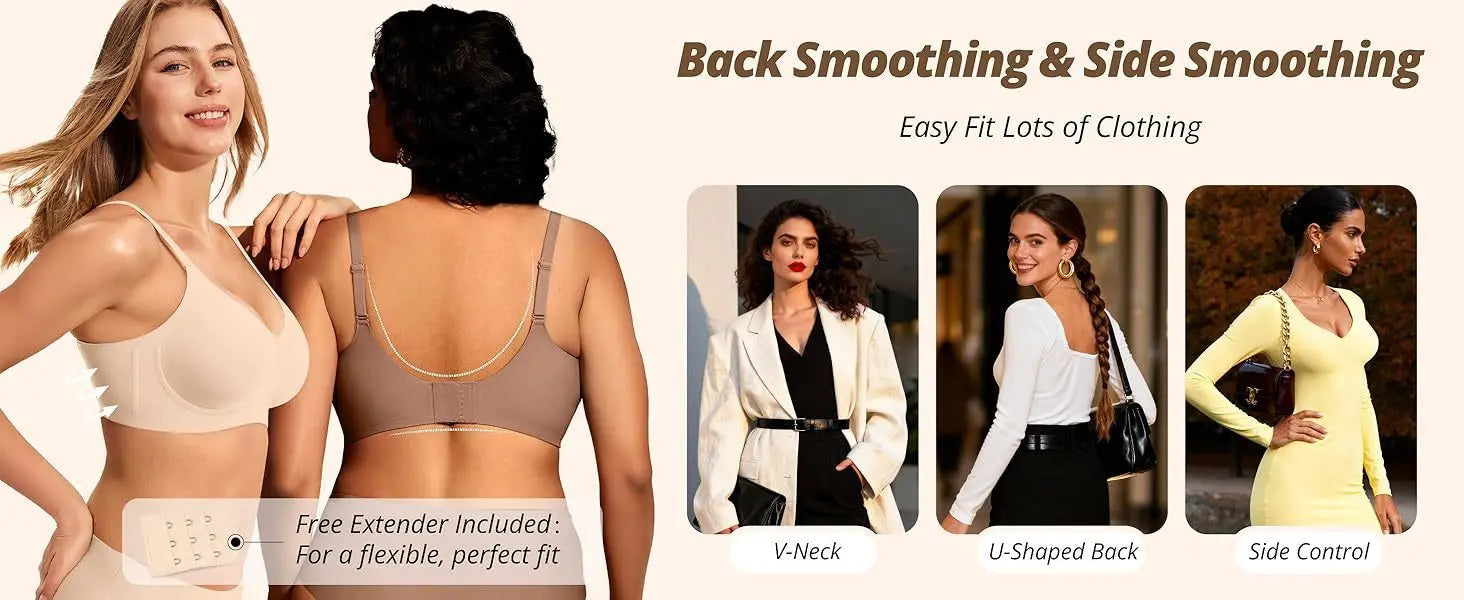 Women's Jelly Bra Wire-free Seamless 3/4 Cup and Thin Molded Bra Soft Support Underwear Comfortable Push-up Bra