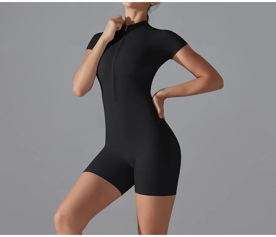 Yoga suit women jumpsuit One-Piece Suit short sleeved shorts Gym Push Up Workout Clothes Fitness Bodysuit Sportswear Tracksuit