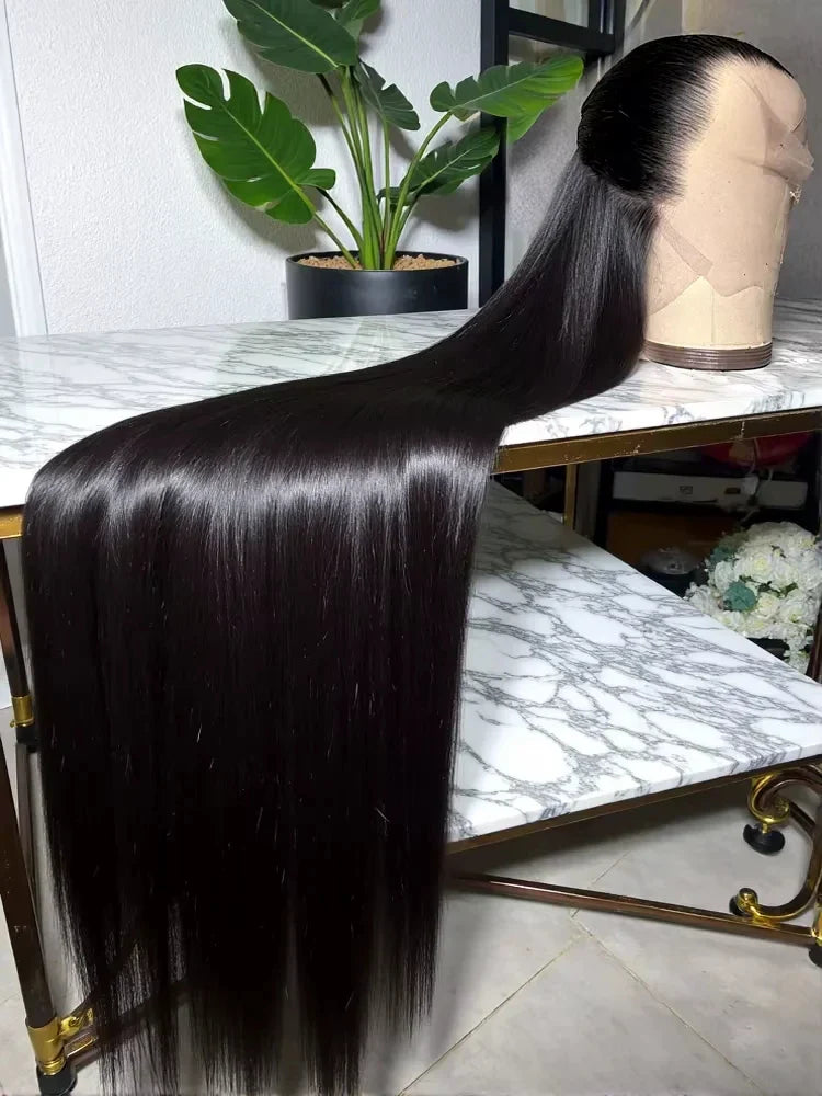 13x6 Lace Front Wigs Human Hair Pre Plucked Straight Human Hair Wig 200% Density HD Lace Frontal Wigs for Women Natural Black