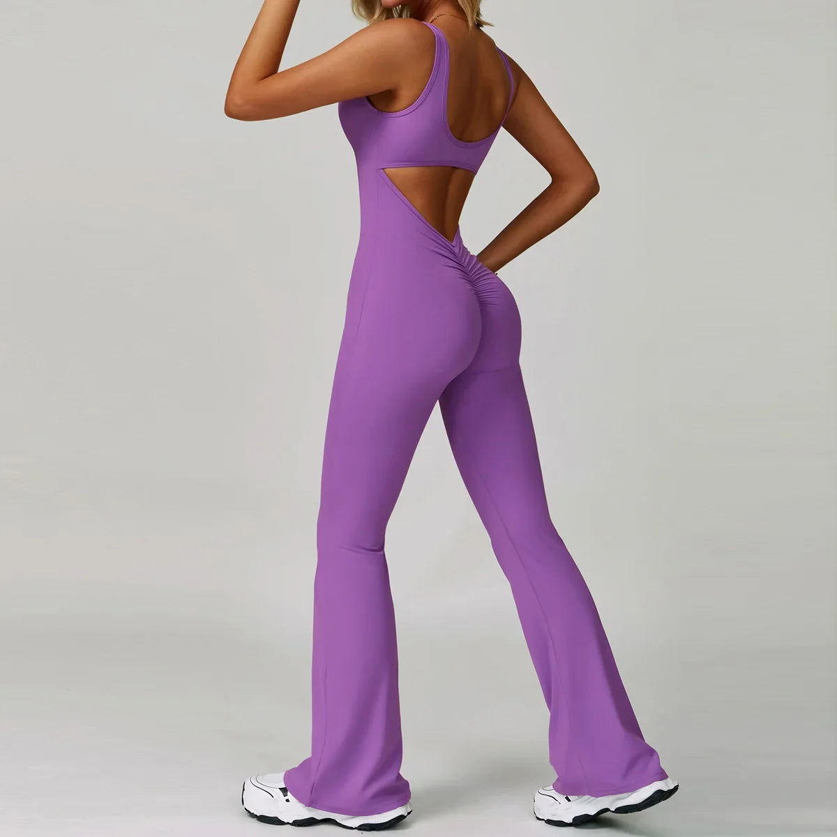 Women Sexy Back V Jumpsuit Gym Set Training Yoga Suit Sportswear Sports Jumpsuit Fitness Rompers Stretch Workout Bodysuits 8260