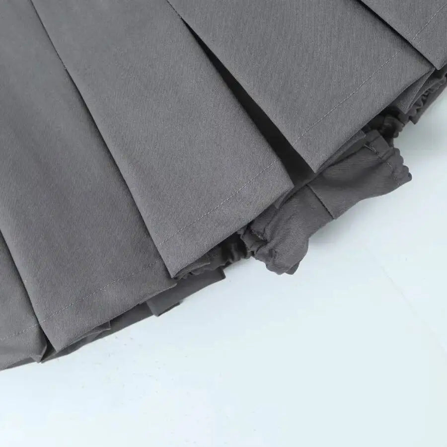 2026 Spring/summer New High Waisted Pleated Skirt Women's Spicy Girl Solid Color Slim A-line Wrap Hip Short Skirt A45S