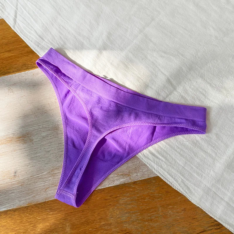 Low Waist Sexy Thong Women Panties G String Seamless Panties Underwear Sports Candy Color Yoga Girls Briefs Femlae Lingerie