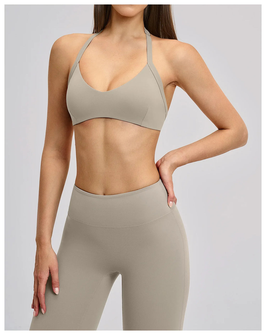 Summer Sports Bra Women Seamless Halter Top Fitness Bra High Support Push-up Open Back Gym wear Running Yoga Workout Underwear