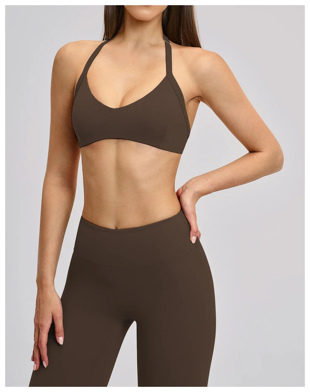 Summer Sports Bra Women Seamless Halter Top Fitness Bra High Support Push-up Open Back Gym wear Running Yoga Workout Underwear