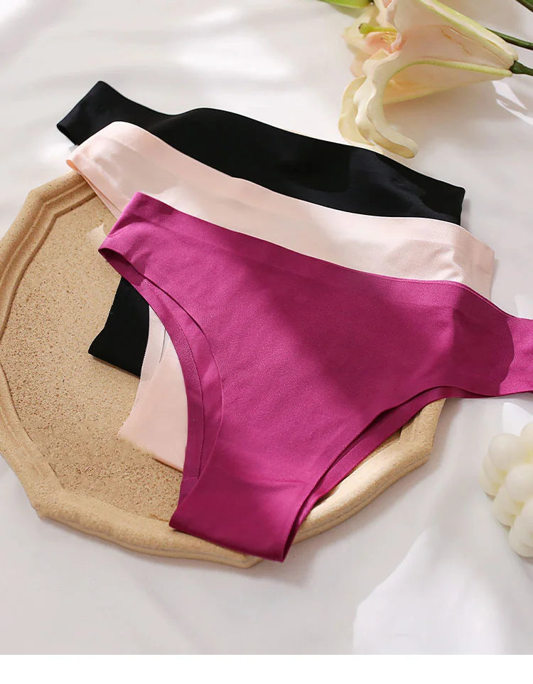 Ice Silk Thong Sexy Women Panties Seamless G String Briefs T Back for Girls Underwear Temptation Ladies Underpants Size M-XXL