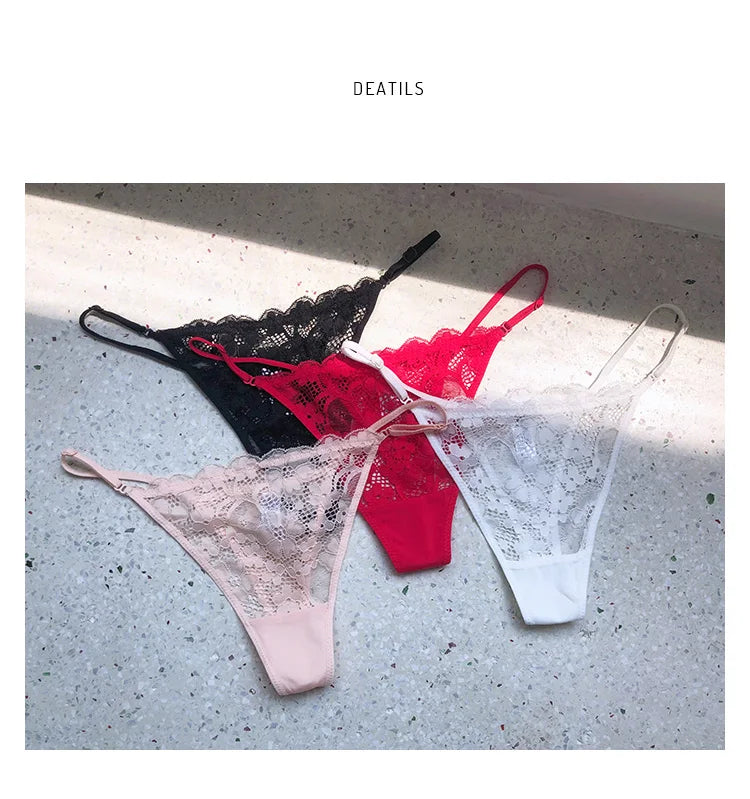 Lace G string Sexy Panties Women Underwear Briefs Hollow Out Thong High Quality Transparent Underpants Lingerie Girls Intimates