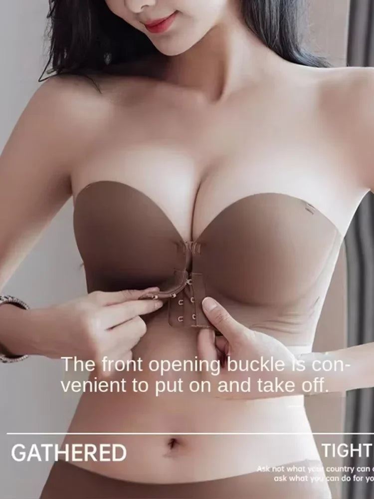 Front Buckle Underwear Convenient Anti Sagging without Shoulder Strap Women's Bras without Steel Ring Seamless Anti-sagging