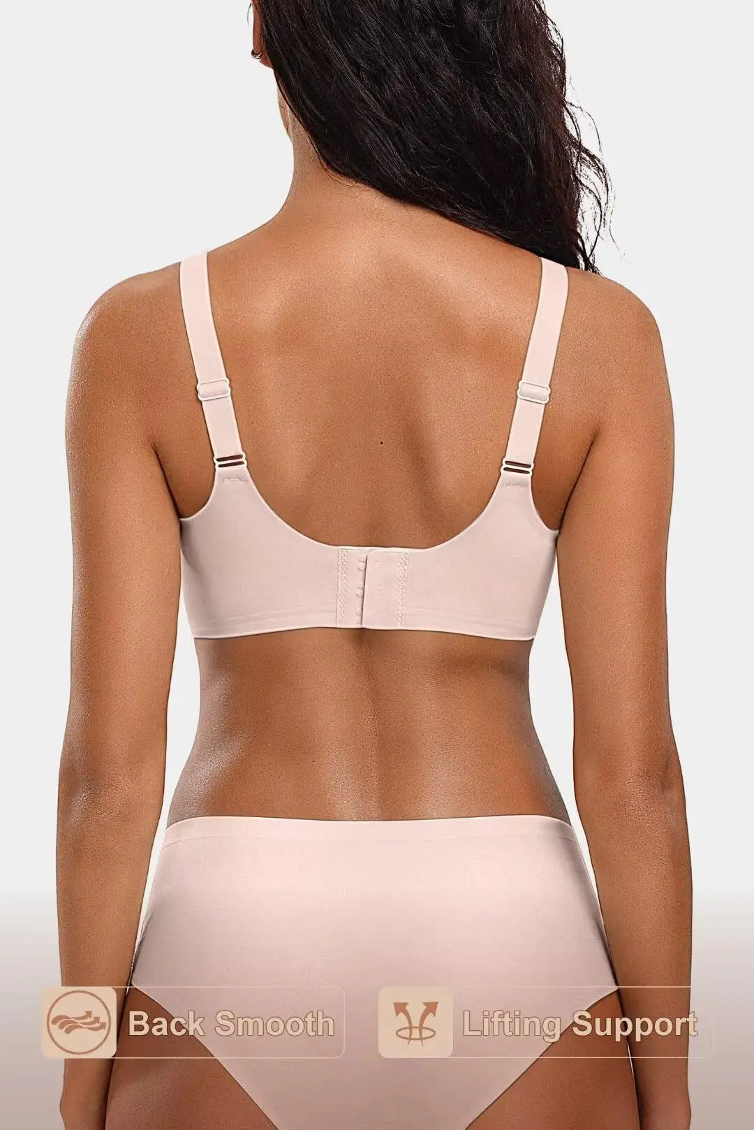 Women's Wavy Smooth Bra Wire-free and Seamless Bra Supports Side Breast Prevents Sagging Comfortable and Pushes Up