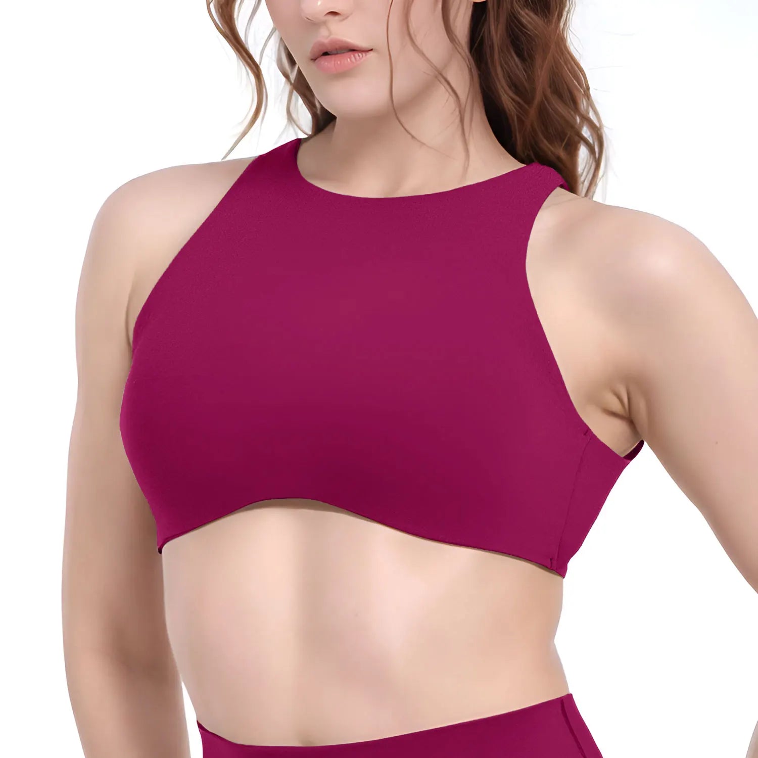 NCLAGEN Softmotion High Neck Sports Bra Push-up High Suport Gym Tank Top Fitness Pilates Running Sports Underwear Workout Yoga