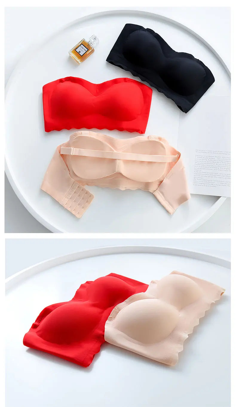 Push Up Bras for Women Underwear Invisible Strapless Bralette Large Size Brassiere Thin Mold Cap Bra 5XL 6XL Soutien Gorge Femme