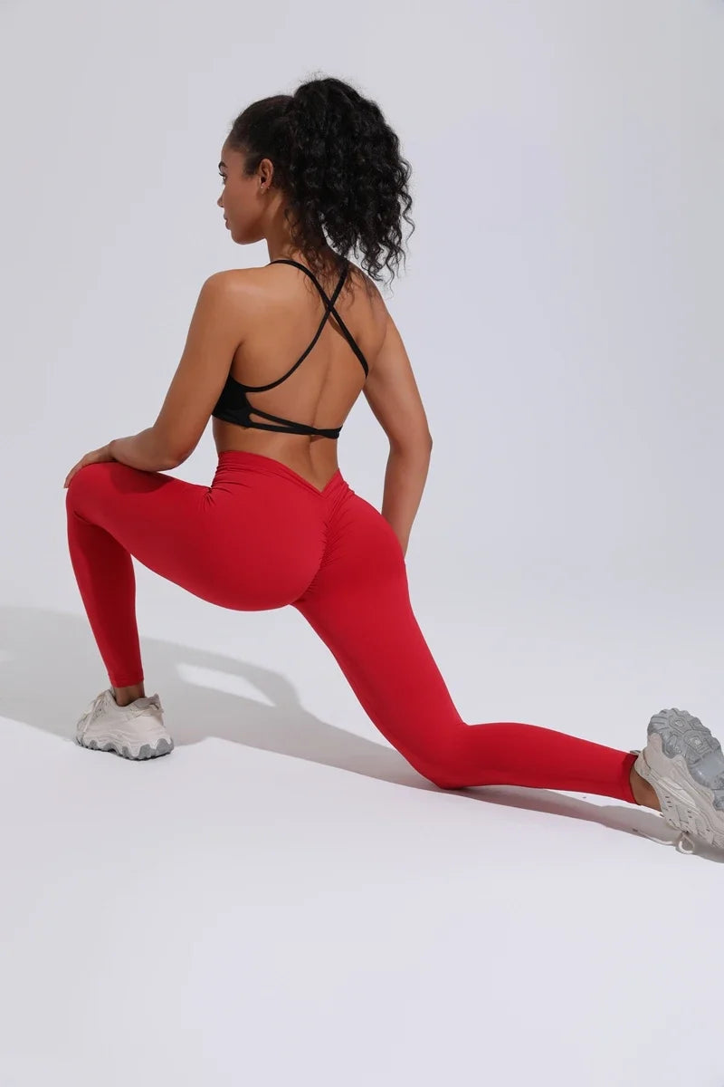 DIAS FIT JOY Women's Yoga pants back V-waist buttocks lifting pants high waist sports and fitness pants sports pants