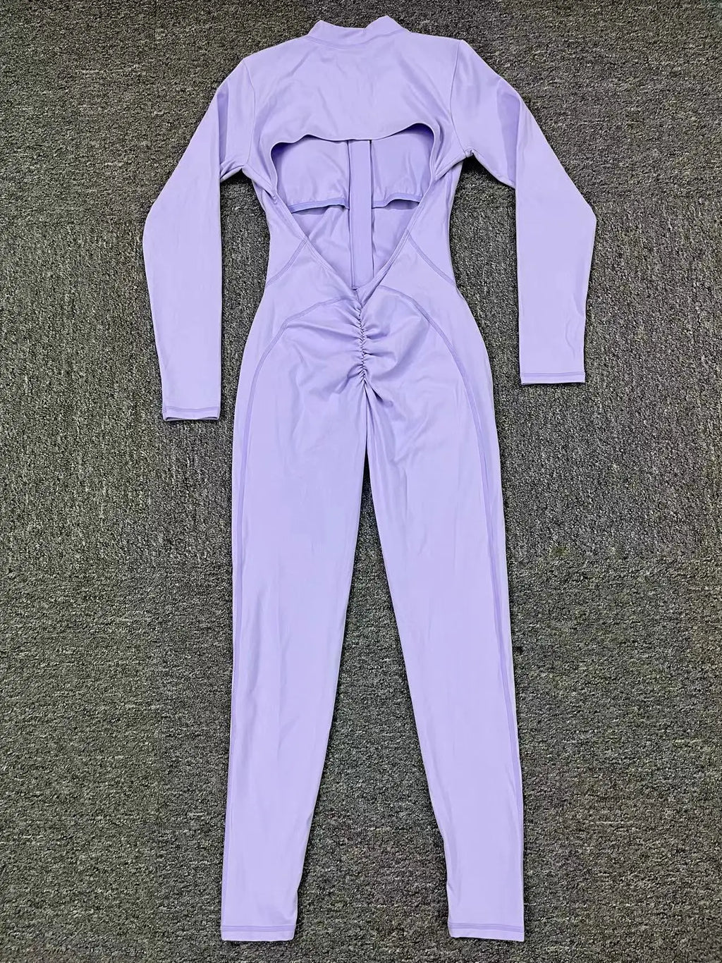 Hearuisavy Summer V Back Sports Jumpsuit Yoga Clothes Rompers Women Long Sleeveles Workout Bodysuits Backless One-piece Suit