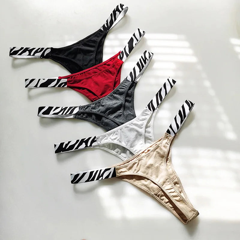 Cotton Sexy Women Panties Leopard Zebra Printed Seamless Girls Briefs Thong Girls G String Fitness Low Waist T-back Size S-XL