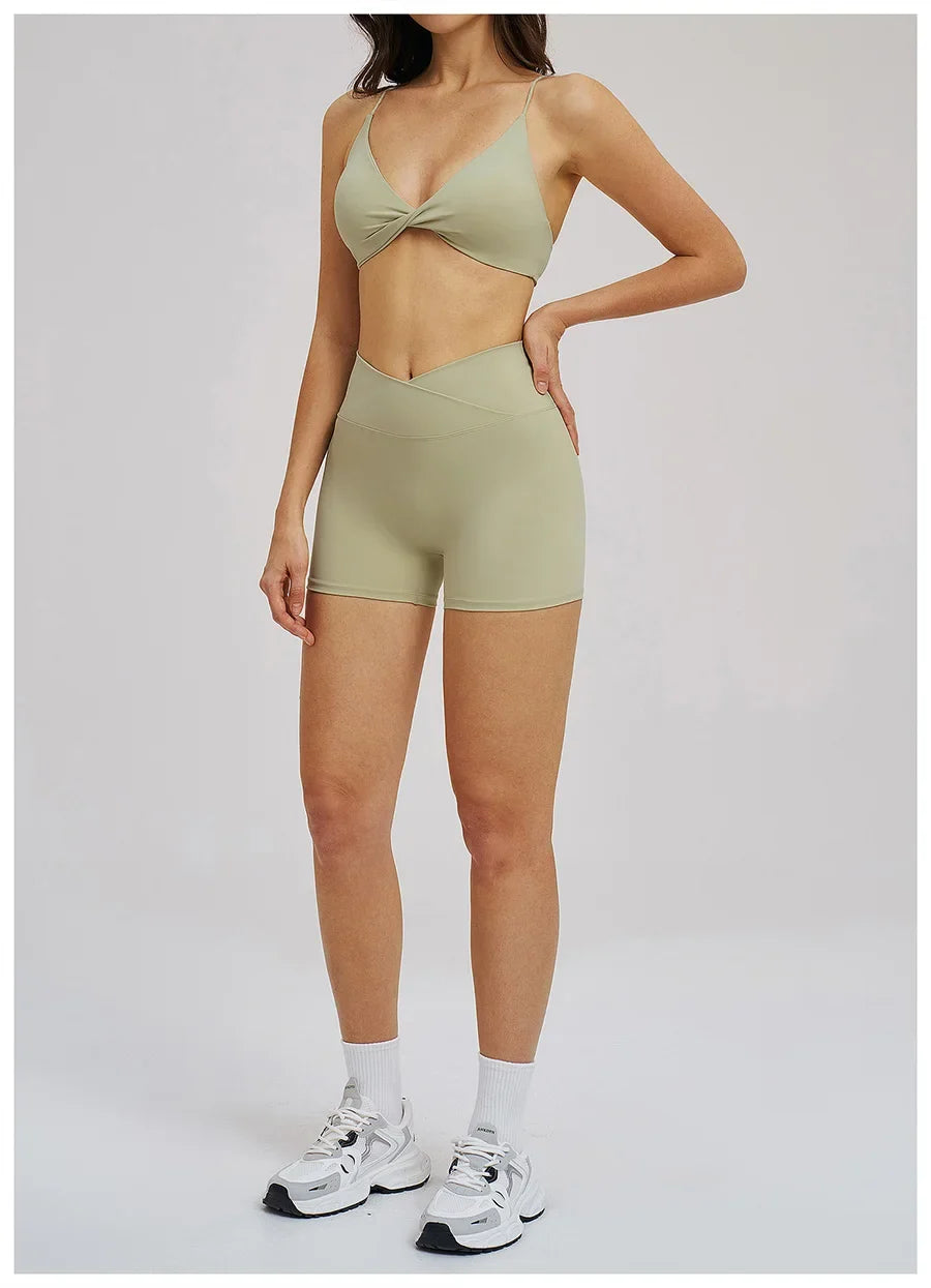 Women 2 Piece Gym Workout Set Female Bra Yoga Shorts Vest Fitness Wear Quick-Dry  Sports Bra Suits Sportswear Tracksuit Outfits