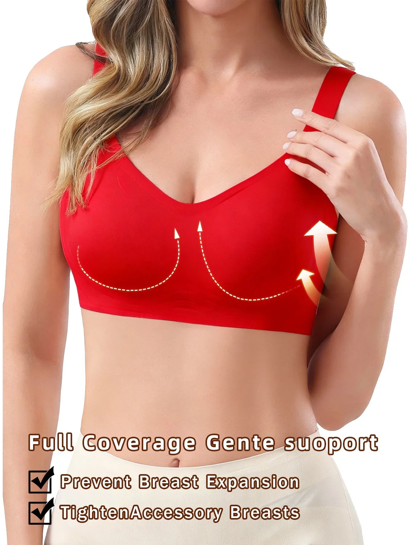1pc Color Women's Seamless Wireless Sports Bras - Soft Stretchy Push-Up Design Everyday Basic Bras, Removable Padding Lingerie