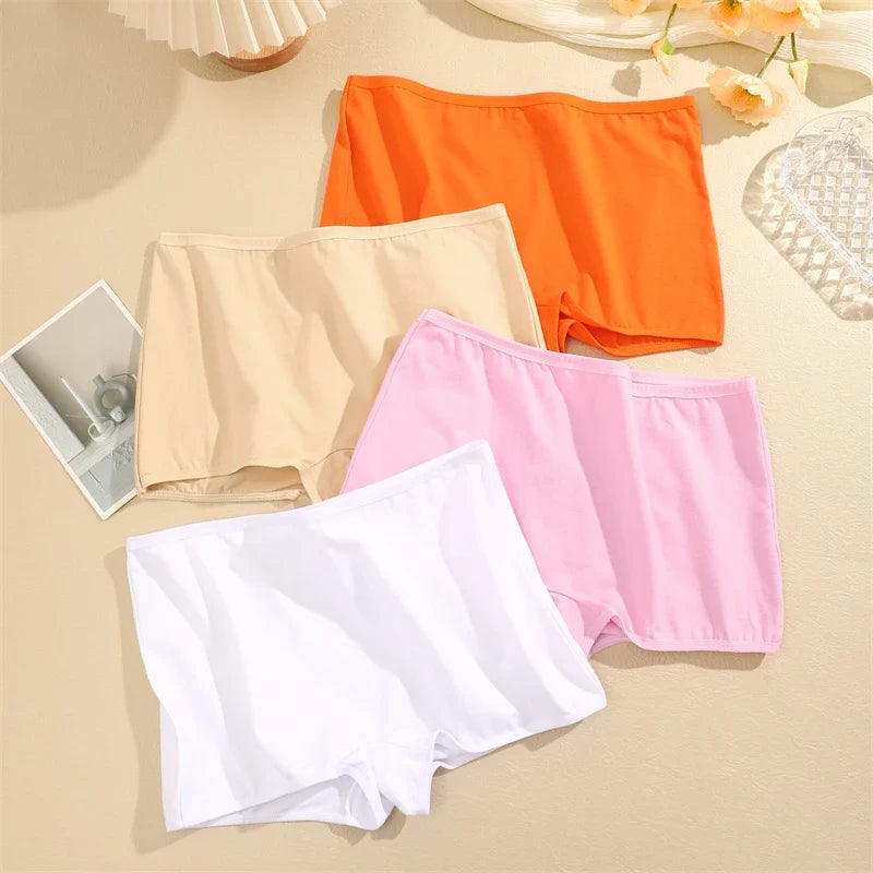 3PCS Women's  Cotton Seamless Panties Sports Boxers Underwear Female Solid Color Briefs Cozy Lingerie Intimate Underpants XS-XL