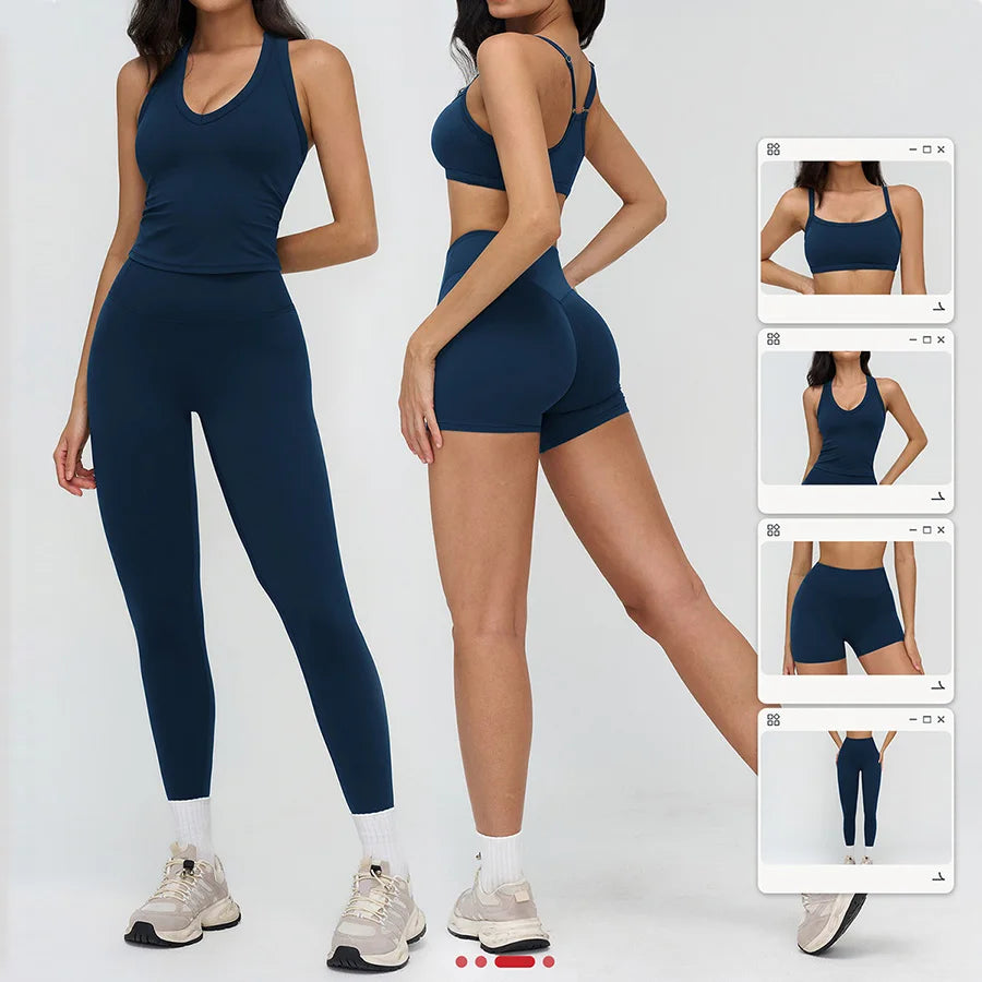 Yoga Clothes Set 2PCS Gym Crop Top Women Outfits Sports Bra High Waist Legging Fitness Suit Running Workout Tracksuit Sportswear