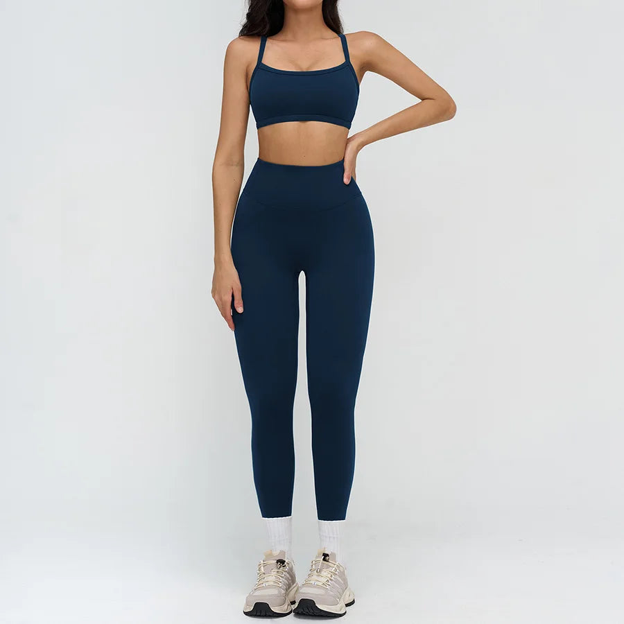 Yoga Clothes Set 2PCS Gym Crop Top Women Outfits Sports Bra High Waist Legging Fitness Suit Running Workout Tracksuit Sportswear