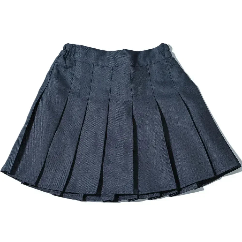 Summer Girl Pleated Skirt Children Summer Skirt Girls Mini Skirts Vintage Pleated Skirt 3-13Y Junior Girls Ruched Cullottes