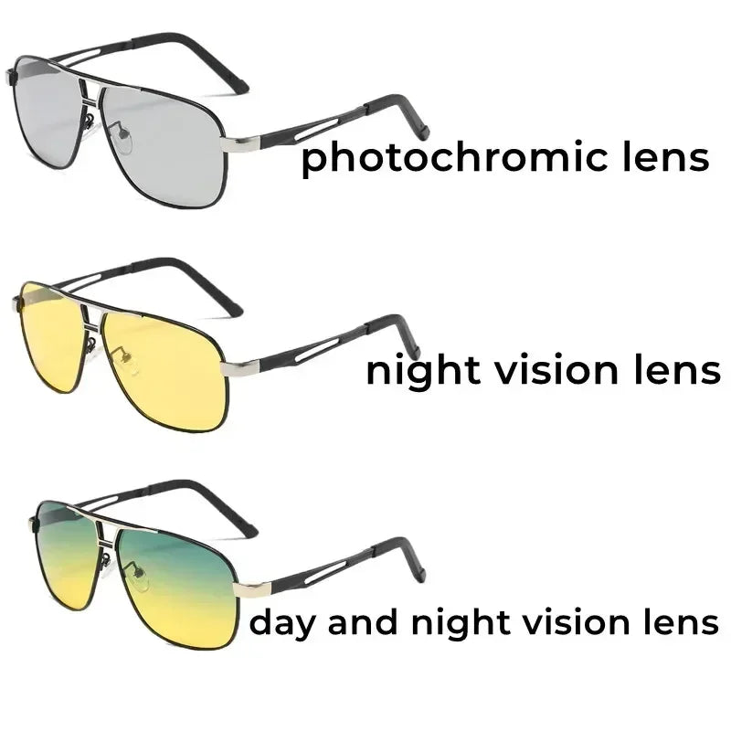 2024 UV400 Polarized Sunglasses Men Women Outdoor Discoloration Eyewear Men Trendy Photochromic Night Vision Sun Glasses