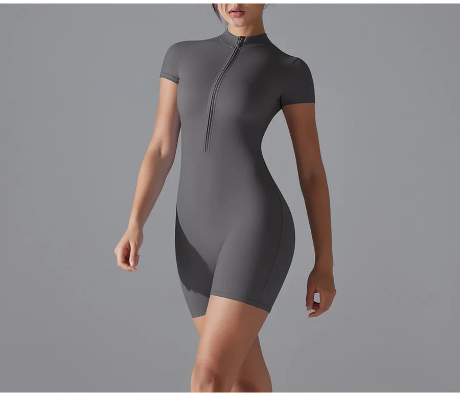 Yoga suit women jumpsuit One-Piece Suit short sleeved shorts Gym Push Up Workout Clothes Fitness Bodysuit Sportswear Tracksuit