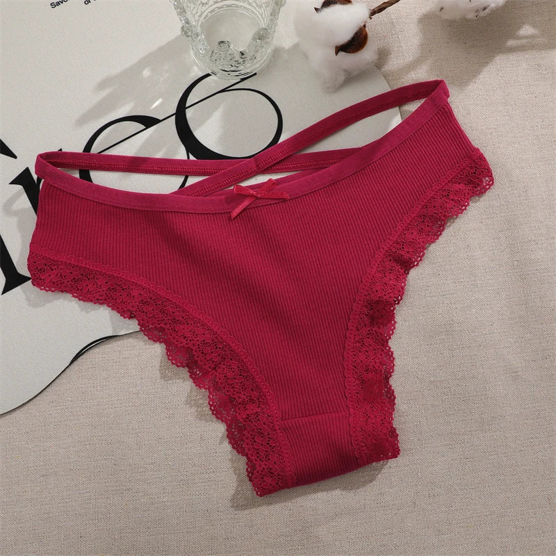 4PCS Cotton Seamless Panties Hollow Sexy Design Unique Low Waist Women Panties Breathable Girls Underwear Soft Lingerie S-XL