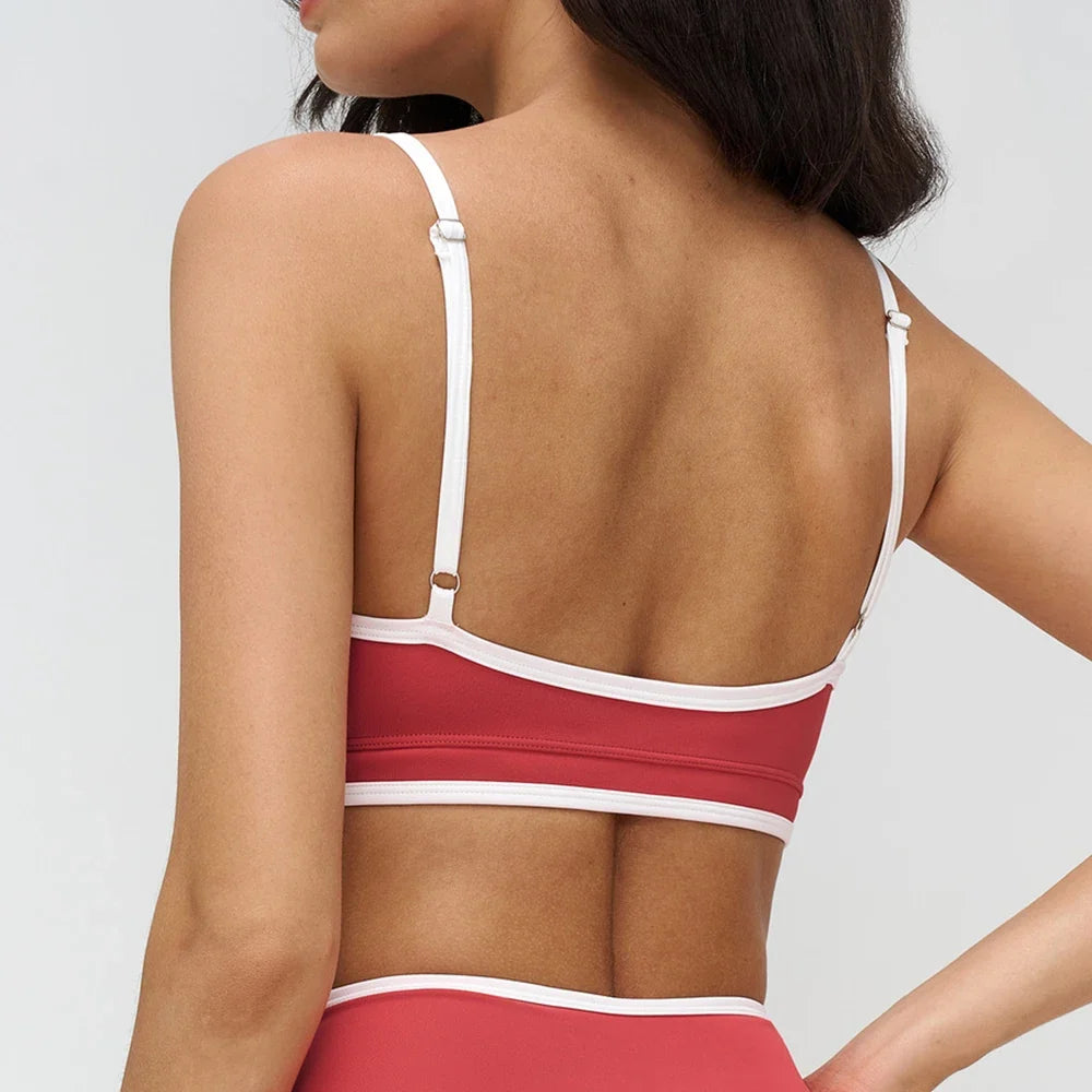 Women Bra Shockproof Gym Top Women Underwear Thin Strap Halter Sports Bras Scrunch Push-up Workout Yoga Tank Tops Women's Clothe