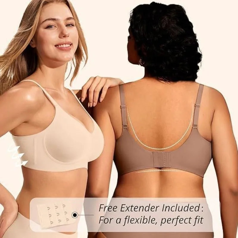 Women's Jelly Bra Wire-free Seamless 3/4 Cup and Thin Molded Bra Soft Support Underwear Comfortable Push-up Bra
