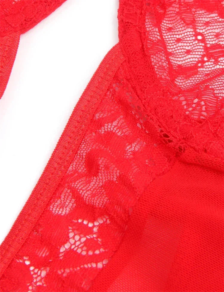 Comeondear Suspenders Women Teddy Leotard Sexy Plus Size Rompers Lingerie Underwire Lace Garter Bodysuits Slim Jumpsuit Pajamas