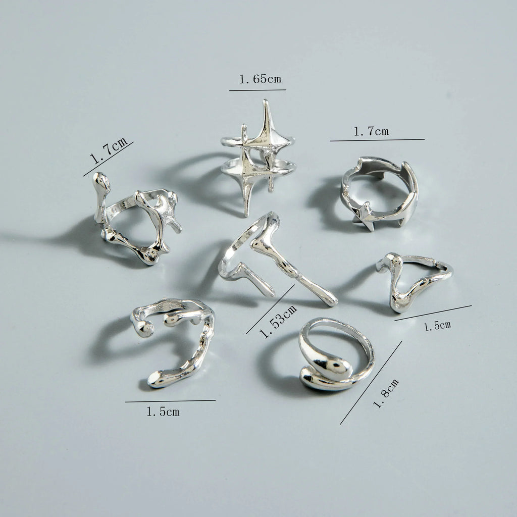 Docona Fashion Elegant Stacking Gold Colour Rings Geometric Design Ring Set Accessories Daily Festival Party Gifts 27910